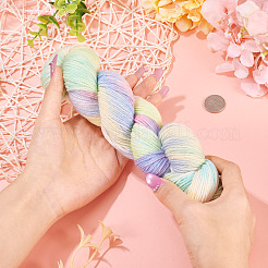 1 моток пряжи 80% шерсть 20% акрил радужного сегментного крашения&nbsp;OCOR-TA0003-02D