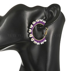 Boucles d'oreilles créoles en verre&nbsp;EJEW-MZ00827