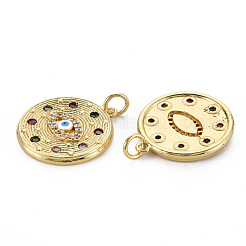 Pendentifs avec zircon cubiques à micro-pavés en laiton&nbsp;KK-Q252-081-NF