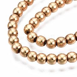 Гальванизировать немагнитных синтетический гематит нитей бисера&nbsp;G-Q466-3mm-04