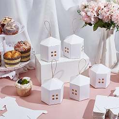 10 Stück Geschenkverpackungsbox aus Papier mit Sichtfenster und Kordel&nbsp;CON-WH0112-064B