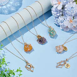 8 шт. 2 стильных латунных кабельных цепочек ожерелья&nbsp;NJEW-PH01572