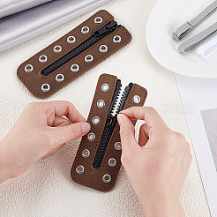 Inserts de fermeture éclair pour chaussures à lacets en cuir PU&nbsp;DIY-WH0671-072B