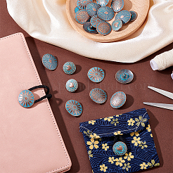 24 шт. 4 стиля пуговицы из цинкового сплава с 1 отверстиями на ножке&nbsp;BUTT-PH0001-60