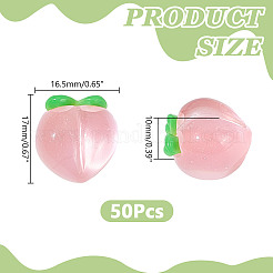 50 шт. подвески из смолы персикового цвета&nbsp;RESI-AR0001-51