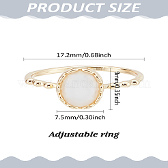 1 Stück Messing & Katzenauge Fingerringe für Damen&nbsp;RJEW-LP0010-06G
