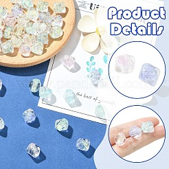 20 шт. 5-х цветные фольгированные стеклянные бусины ручной работы&nbsp;FOIL-YW0001-06