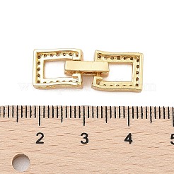 Micro pavé di ottone trasparente cubic zirconia piegato su fermagli&nbsp;KK-C075-07G