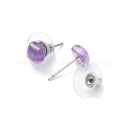 Orecchini a bottone con pietre preziose naturali da donna&nbsp;EJEW-K091-01P-A