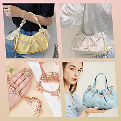 2 шт. 2 стиля розовая цинковая эмаль бант сердце подвеска кабель цепочка кошелек цепи&nbsp;FIND-BBC0004-58