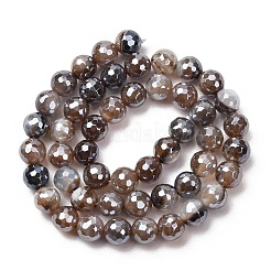 Chapelets de perles en agate naturelle électrolytique&nbsp;G-B191-A07-8mm-12