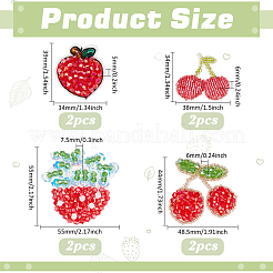 8 шт. 4 стиля стеклянных кристаллов вышитые нитки для пришивания/приклеивания заплаток&nbsp;PATC-PH0001-38