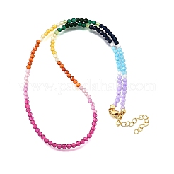 3 мм граненые круглые разноцветные кубические циркониевые бусины ожерелья для женщин NJEW-A047-01G