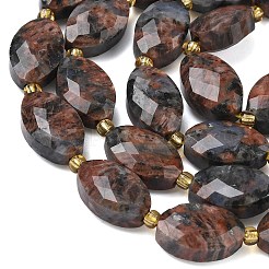 Нити бусин из натурального красного лабрадорита&nbsp;G-A295-A02-01