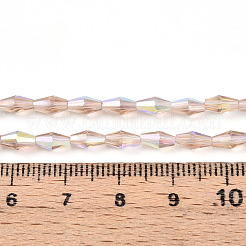 Прозрачные стеклянные бусины гальваническим пряди&nbsp;GLAA-K064-05A-01E