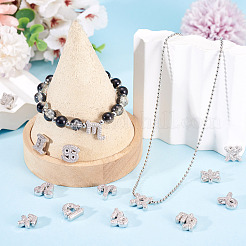 12 pz 12 stili dodici costellazioni pendenti in ottone micro pavé di zirconi cubici trasparenti&nbsp;KK-TA0008-96P