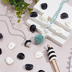 48шт 2 цвета непрозрачные акриловые бусины&nbsp;SACR-PH0002-32