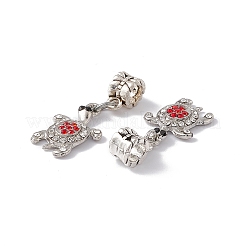 Charms pendenti europei con strass in lega di tartaruga&nbsp;ALRI-E002-01AS-05