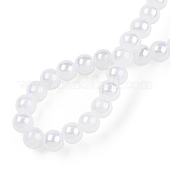 Galvanisierte imitatorische Jade Glasperlen Stränge&nbsp;GLAA-T032-J4mm-AB01
