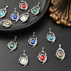 12шт 6 цвета подвески из сплава стекла&nbsp;ALRI-YW0001-33
