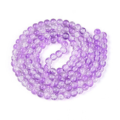 Выпечки нарисованные потрескивание стеклянные бусины пряди&nbsp;X-CCG-S001-6mm-14