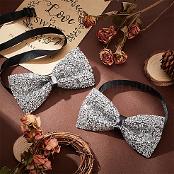 Регулируемые галстуки-бабочки из полиэстера и смолы со стразами для мужчин&nbsp;AJEW-WH0472-01C