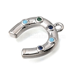 Charms in zirconi colorati con micro pavé di ottone&nbsp;KK-K427-18P-01