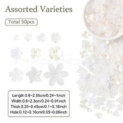 500 шт. 10 стиля колпачков для бусин из АБС-пластика и акрила с имитацией жемчуга&nbsp;OACR-YW0004-12