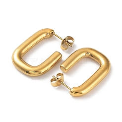 Ионное покрытие (ip) 304 нержавеющая сталь прямоугольные серьги-гвоздики для женщин&nbsp;X-EJEW-P234-04G