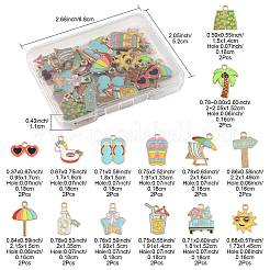 28 шт. 14 стиля подвески из сплава и эмали на тему пляжного отдыха&nbsp;ENAM-FS0003-35