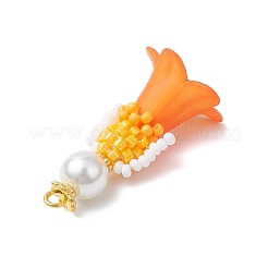 Подвески в виде цветка из стеклянного бисера&nbsp;PALLOY-MZ00686-05