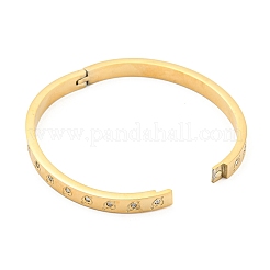 Brazalete de acero inoxidable 304 con baño de iones (IP) y rhinestone&nbsp;BJEW-Q768-01G