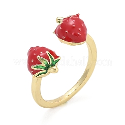 Латунные с эмалью манжеты открытые кольца для женщин&nbsp;LS-RJEW-Q019-01A-G