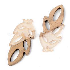 Подвески из прозрачной смолы и ореха&nbsp;RESI-S389-062A-B05