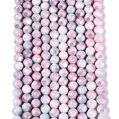 Perles de verre opaque électroplaquées teintées à effet ombré&nbsp;EGLA-Q130-01A-20