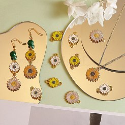 Conectores de enlaces de esmalte de aleación de tono dorado de 40 Uds. 4 estilos&nbsp;ENAM-SZ0002-74