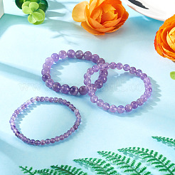 3 Stück Stretch-Armbänder aus natürlichen Amethystperlen für Damen&nbsp;BJEW-TAC0033