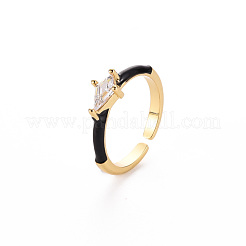 Anelli per polsini in ottone smaltato&nbsp;RJEW-T016-28B-NF