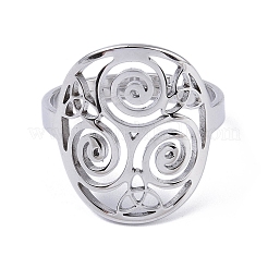 Не тускнеющая нержавеющая сталь 201 трискелион регулируемые кольца&nbsp;RJEW-C074-07P