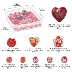 38 шт. 9 стиля бусины ручной работы из золотистого песка в технике лэмпворк&nbsp;LAMP-FS0001-37