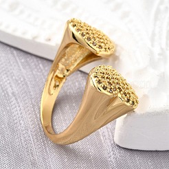 Открытые манжеты из латуни с микропаве и цирконием для женщин&nbsp;RJEW-K292-04G