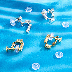 Серьги-клипсы из латуни с микропаве из кубического циркония&nbsp;KK-BBC0019-80