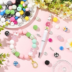 Наборы фурнитуры из пищевого силикона и латуни класса А с кристаллами и стразами из смолы цвета AB&nbsp;SIL-YW0002-55