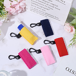 5 шт. 5-х цветные шелковые мешочки для помады с черными пластиковыми застежками-ключиками&nbsp;AJEW-CN0003-54