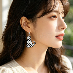 Boucles d'oreilles pendantes en fer et acrylique pour femmes&nbsp;WGC0FA0-01