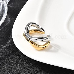 Двухцветные манжеты из нержавеющей стали 304&nbsp;RJEW-Z110-04GP