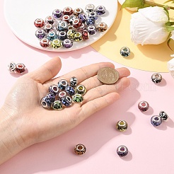 50 шт. европейские бусины из смолы с большим отверстием и цветочным узором&nbsp;OPDL-YW0001-11