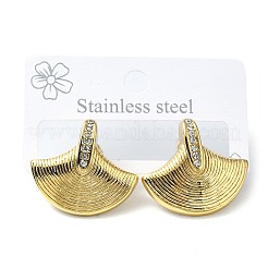 Pendientes de acero inoxidable 304 con micropavé de circonita cúbica transparente para mujer&nbsp;EJEW-B112-02G-02
