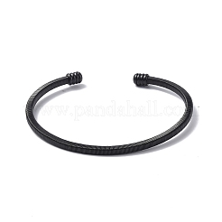 Offener Armreif aus 304 Edelstahl mit ovalen Perlen&nbsp;BJEW-C031-02