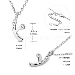 Colliers avec pendentif initial en argent sterling plaqué rhodium&nbsp;JN921A